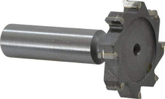 Made in USA - 1-3/8" Diam x 1/4" Face Width, Carbide-Tipped, 8 Teeth, Shank Connection Woodruff Keyseat Cutter - Uncoated, 2-1/4" OAL x 1/2" Shank, Straight Teeth, ANSI 811, Old Standard 22 - Exact Tool & Supply
