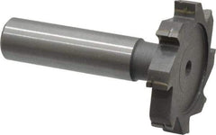 Made in USA - 1-1/2" Diam x 1/4" Face Width, Carbide-Tipped, 8 Teeth, Shank Connection Woodruff Keyseat Cutter - Uncoated, 2-1/4" OAL x 1/2" Shank, Straight Teeth, ANSI 812, Old Standard 24 - Exact Tool & Supply