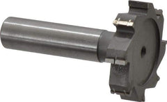 Made in USA - 1-1/2" Diam x 5/16" Face Width, Carbide-Tipped, 8 Teeth, Shank Connection Woodruff Keyseat Cutter - Uncoated, 2-5/16" OAL x 1/2" Shank, Straight Teeth, ANSI 1012, Old Standard 25 - Exact Tool & Supply