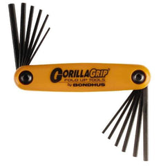Bondhus - 12 Piece Fold-Up Hex Key Set - Hex Range 5/64 to 5/32" - Exact Tool & Supply
