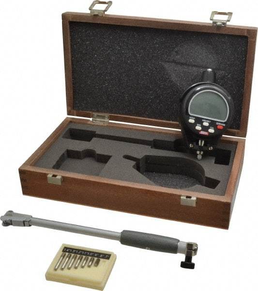 SPI - 0.7 to 1-1/2", 5" Deep, Electronic Bore Gage - Up to 0.00025" Accuracy, 0.001mm Resolution, Data Output, Includes Indicator - Exact Tool & Supply