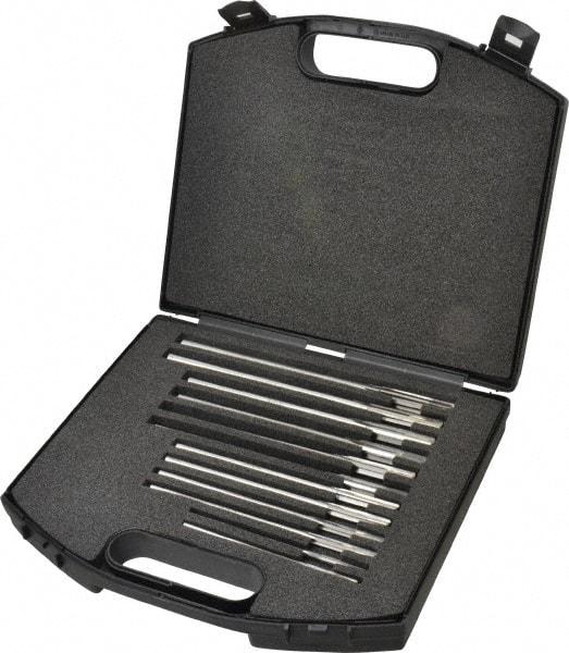 Made in USA - 0.1855" to 0.4995", Chucking Reamer Set - Straight Flute, Right Hand Cut, 4 & 6 Flute, 12 Pieces - Exact Tool & Supply