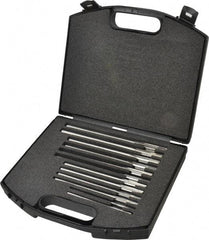 Made in USA - 0.1855" to 0.4995", Chucking Reamer Set - Straight Flute, Right Hand Cut, 4 & 6 Flute, 12 Pieces - Exact Tool & Supply