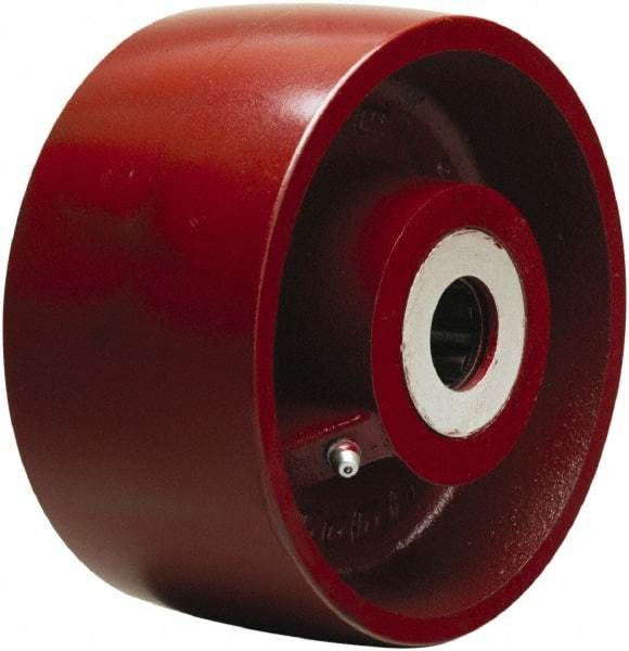 Hamilton - 7 Inch Diameter x 3 Inch Wide, Cast Iron Caster Wheel - 3,000 Lb. Capacity, 3-1/4 Inch Hub Length, 1 Inch Axle Diameter, Straight Roller Bearing - Exact Tool & Supply