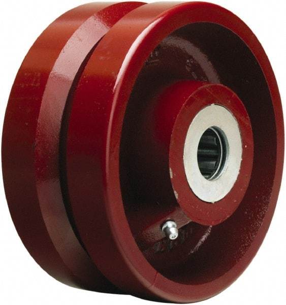 Hamilton - 6 Inch Diameter x 2-3/4 Inch Wide, Cast Iron Caster Wheel - 2,500 Lb. Capacity, 3-1/4 Inch Hub Length, 1-1/4 Inch Axle Diameter, Tapered Roller Bearing - Exact Tool & Supply