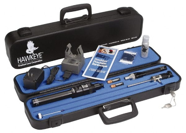 Gradient Lens - 0.073 Inch Diameter x 3 Inch Long Scope, 25x Magnification, Rigid Borescope Kit - Exact Tool & Supply