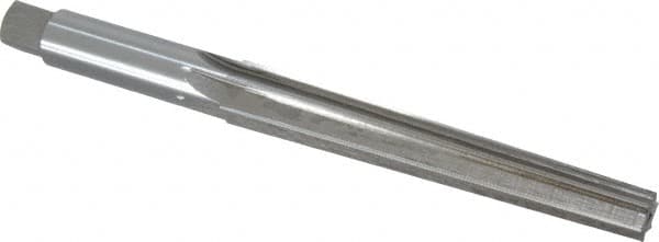 Interstate - 0.45" Small End, 0.617" Large End, 9/16" Shank, 4" Flute, Brown and Sharpe Taper Reamer #5 - Exact Tool & Supply