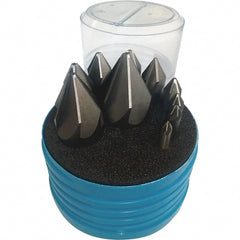 Interstate - 10 Piece, 3/16 to 1-1/4" Head Diam, 82° Included Angle, Single End Countersink Set - Exact Tool & Supply