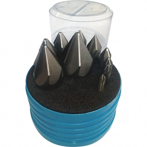 Interstate - 10 Piece, 1/4 to 1-1/2" Head Diam, 82° Included Angle, Single End Countersink Set - Exact Tool & Supply