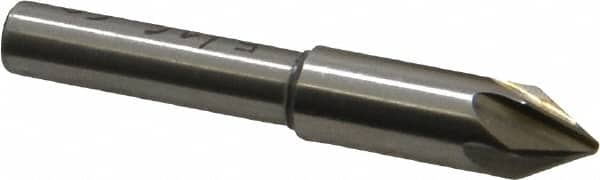 Interstate - 5/16" Head Diam, 1/4" Shank Diam, 6 Flute 60° High Speed Steel Countersink - Exact Tool & Supply