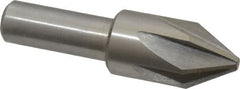 Interstate - 3/4" Head Diam, 1/2" Shank Diam, 6 Flute 60° High Speed Steel Countersink - Exact Tool & Supply