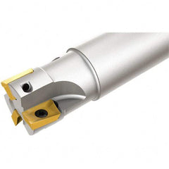 Iscar - 22mm Cut Diam, 10mm Max Depth of Cut, 20mm Shank Diam, 115mm OAL, Indexable Square Shoulder End Mill - AP.. 1003.. Inserts, Cylindrical Shank, 0° Lead Angle, Through Coolant, Series Heli2000 - Exact Tool & Supply
