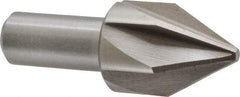 Interstate - 1-1/4" Head Diam, 3/4" Shank Diam, 6 Flute 60° High Speed Steel Countersink - Bright Finish, 3-3/8" OAL, Single End, Straight Shank, Right Hand Cut - Exact Tool & Supply
