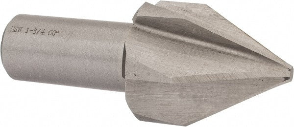 Interstate - 1-3/4" Head Diam, 1" Shank Diam, 6 Flute 60° High Speed Steel Countersink - Exact Tool & Supply