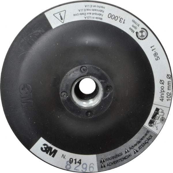 3M - 4" Diam Hook & Loop Disc Backing Pad - Firm Density, 13,000 RPM - Exact Tool & Supply