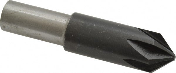 Interstate - 5/8" Head Diam, 1/2" Shank Diam, 6 Flute 82° High Speed Steel Countersink - Exact Tool & Supply