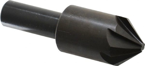Interstate - 7/8" Head Diam, 1/2" Shank Diam, 6 Flute 82° High Speed Steel Countersink - Exact Tool & Supply