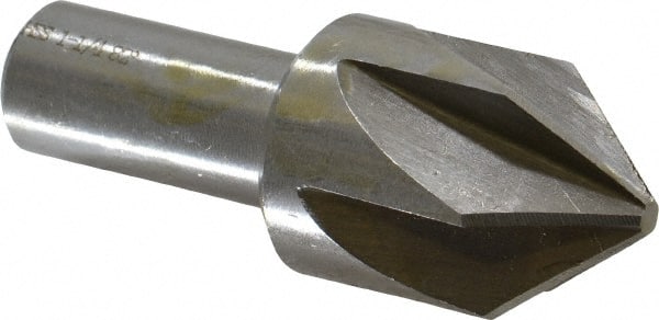 Interstate - 1-1/4" Head Diam, 3/4" Shank Diam, 6 Flute 82° High Speed Steel Countersink - Exact Tool & Supply