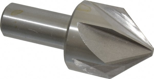 Interstate - 2" Head Diam, 1" Shank Diam, 6 Flute 82° High Speed Steel Countersink - Exact Tool & Supply