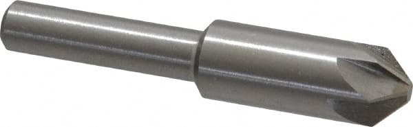 Interstate - 3/8" Head Diam, 1/4" Shank Diam, 6 Flute 90° High Speed Steel Countersink - Exact Tool & Supply