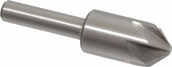 Interstate - 1/2" Head Diam, 1/4" Shank Diam, 6 Flute 90° High Speed Steel Countersink - Exact Tool & Supply