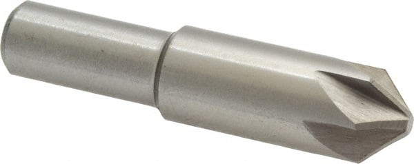 Interstate - 5/8" Head Diam, 1/2" Shank Diam, 6 Flute 90° High Speed Steel Countersink - Exact Tool & Supply