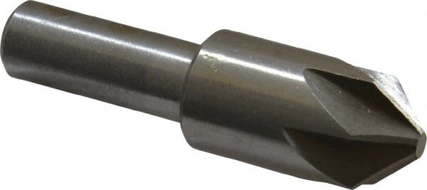 Interstate - 3/4" Head Diam, 1/2" Shank Diam, 6 Flute 90° High Speed Steel Countersink - Exact Tool & Supply