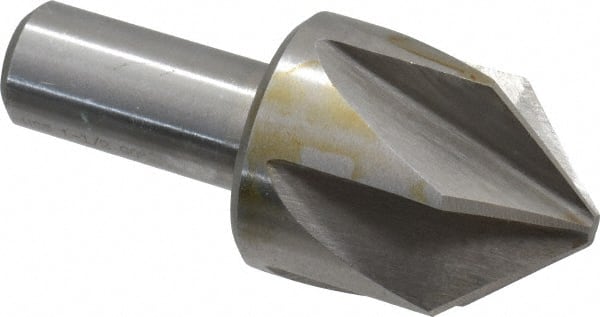 Interstate - 1-1/2" Head Diam, 3/4" Shank Diam, 6 Flute 90° High Speed Steel Countersink - Exact Tool & Supply