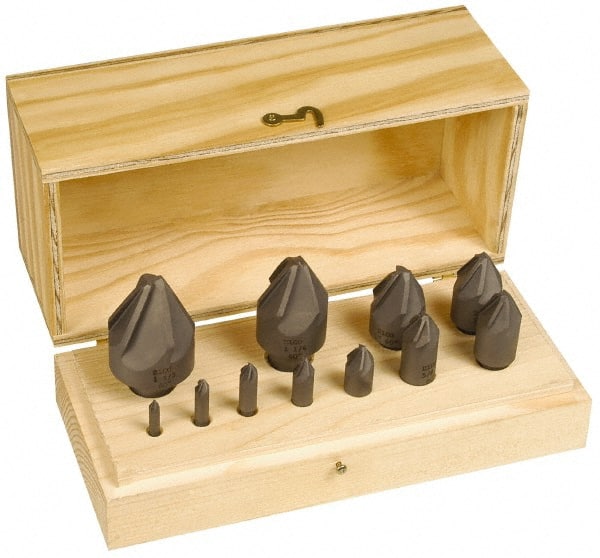 Hertel - 10 Piece, 1/4 to 1-1/2" Head Diam, 82° Included Angle, Countersink Set - Exact Tool & Supply