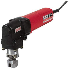 Milwaukee Tool - 120V, 1,000 SPM, 4 Amp, Electric Power Nibbler - 10 (Steel) and 12 (Stainless Steel) Gauge Cutting Capacity - Exact Tool & Supply
