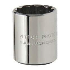 Proto - 9/16", 1/4" Drive, Standard Hand Socket - 12 Points, 7/8" OAL, Alloy Steel, Chrome Finish - Exact Tool & Supply