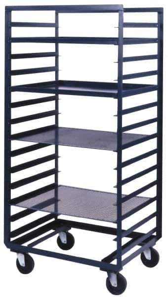 Durham - 800 Lb Capacity, 33" Wide x 36" Long x 66" High Pan & Tray Cart - 9 Slot, Steel, Hard Rubber Casters - Exact Tool & Supply
