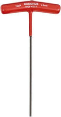 Bondhus - 2.5mm Hex, T-Handle Cushion Grip, Hex Key - 9" OAL, Metric System of Measurement - Exact Tool & Supply