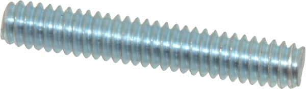 Value Collection - 1/4-20 1-1/2" OAL Fully Threaded Stud - Carbon Steel, Zinc-Plated Finish - Exact Tool & Supply
