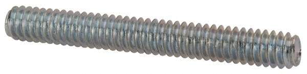 Value Collection - 1/4-20 2" OAL Fully Threaded Stud - Carbon Steel, Zinc-Plated Finish - Exact Tool & Supply