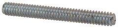 Value Collection - 1/4-20 2" OAL Fully Threaded Stud - Carbon Steel, Zinc-Plated Finish - Exact Tool & Supply