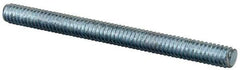 Value Collection - 1/4-20 3" OAL Fully Threaded Stud - Carbon Steel, Zinc-Plated Finish - Exact Tool & Supply