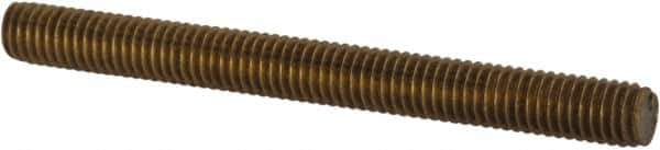 Value Collection - #10-32 2" OAL Fully Threaded Stud - Brass, Plain Finish - Exact Tool & Supply