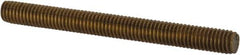 Value Collection - #10-32 2" OAL Fully Threaded Stud - Brass, Plain Finish - Exact Tool & Supply