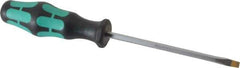 Wera - Slip Stop Slotted Screwdriver - Hexagon Shank, Ergonomic Handle - Exact Tool & Supply