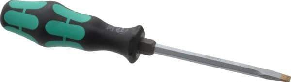 Wera - Slip Stop Slotted Screwdriver - Hexagon Shank, Ergonomic Handle - Exact Tool & Supply