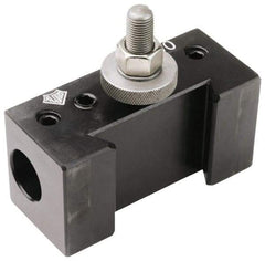 Aloris - Series BXA, #100 Boring Bar Tool Post Holder - 10 to 15" Lathe Swing, 2" OAH, 1" Centerline Height - Exact Tool & Supply