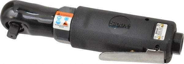 Sioux Tools - 3/8" Drive, 265 RPM, 20 Ft/Lb Torque Ratchet Wrench - Angled Handle, 200 IPM, 1.4 to 5.2 CFM, 1/4" NPT Inlet - Exact Tool & Supply