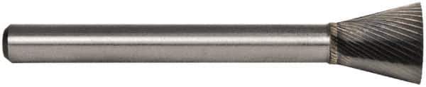 M.A. Ford - 1/4" Cut Diam, 1/8" Shank Diam, Backtaper Head Fine Cut Burr - Carbide, End Cut End, 1/4" LOC, 1-3/4" OAL - Exact Tool & Supply