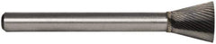 M.A. Ford - 6mm Cut Diam, 6mm Shank Diam, Inverted Cone Head Double Cut Burr - Carbide, Flat End, 8mm LOC, 50mm OAL - Exact Tool & Supply