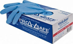 PRO-SAFE - Size L, 5 mil, Industrial Grade, Powdered Nitrile Disposable Gloves - Exact Tool & Supply