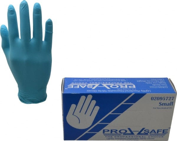 PRO-SAFE - Size S, 5 mil, Industrial Grade, Powdered Nitrile Disposable Gloves - Exact Tool & Supply