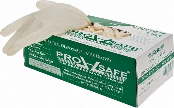 PRO-SAFE - Size L, 5 mil, Industrial Grade, Powder Free Latex Disposable Gloves - Exact Tool & Supply