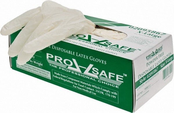 PRO-SAFE - Size XL, 5 mil, Industrial Grade, Powder Free Latex Disposable Gloves - Exact Tool & Supply