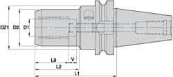 Kennametal - BT30 Taper Shank, 3/4" Hole Diam, Hydraulic Tool Holder/Chuck - 41.66mm Nose Diam, 4.13" Projection, 40.89mm Clamp Depth, 15,000 RPM, Through Coolant - Exact Tool & Supply